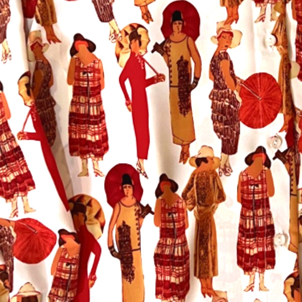 Maggie sweet vintage retro printed blouse 1920s ladies 1x petite